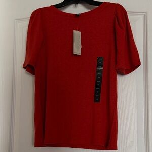 Banana Republic Red Short-Sleeve Knit Tee